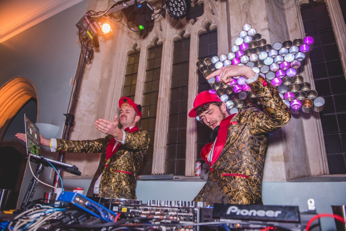 A DJ set in the Great Hall. 