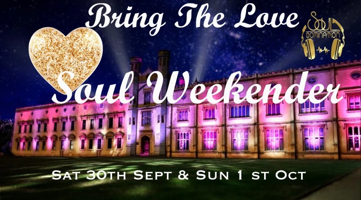 Poster deign for Soul Weekend event with image of Ashton Court Mansion lit up