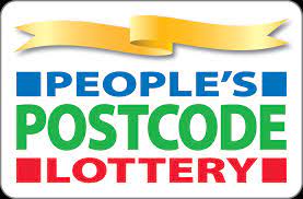 The People's Postcode Lottery logo featuring a yellow ribbon