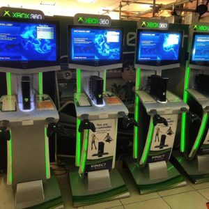 A row of Xbox arcade games