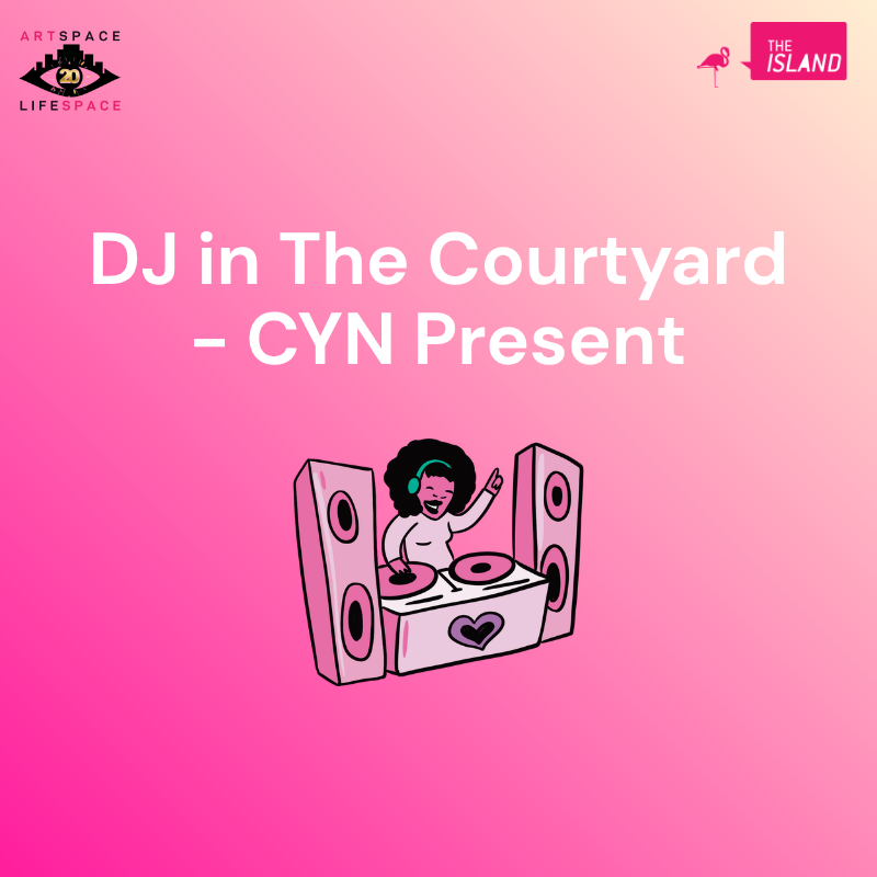 Illustration of a woman Dj'ing